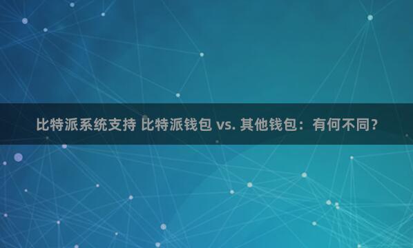 比特派系统支持 比特派钱包 vs. 其他钱包：有何不同？