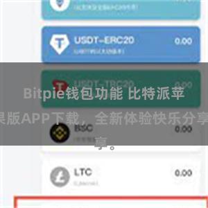 Bitpie钱包功能 比特派苹果版APP下载，全新体验快乐分享。