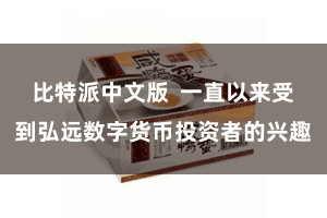 比特派中文版  一直以来受到弘远数字货币投资者的兴趣